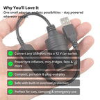 VoltMate 12V-aansluitingsconverter, maakt van elke USB-poort een autoaansluiting