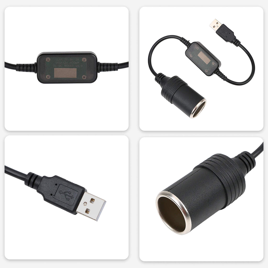 VoltMate 12V-aansluitingsconverter, maakt van elke USB-poort een autoaansluiting