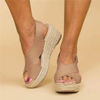 Espadrile negre cu toc ortopedic și barete elastice, pentru ținute elegante de vară | Fioriscas