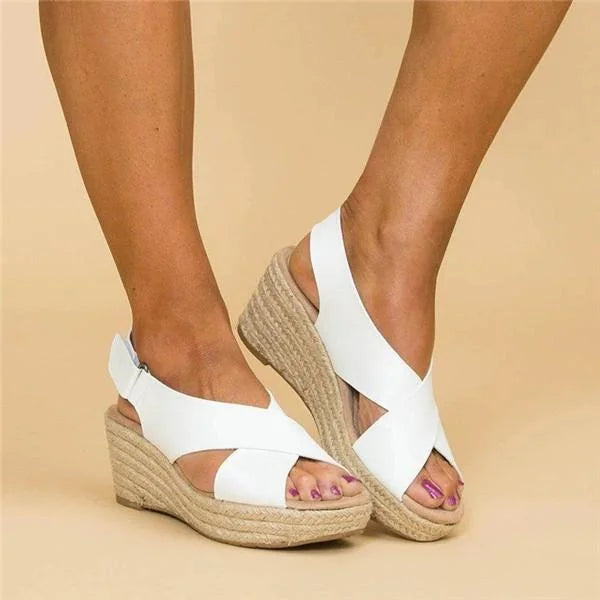 Espadrile negre cu toc ortopedic și barete elastice, pentru ținute elegante de vară | Fioriscas