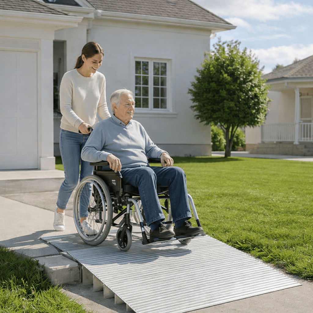 Lightweight Aluminum Threshold Ramp for Safe Barrier-Free Access | Fioriscas