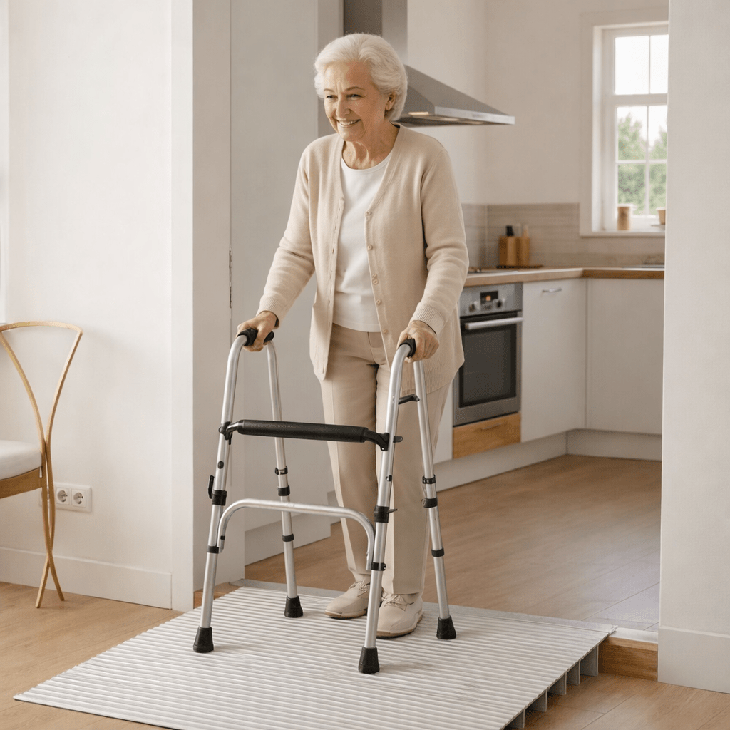 Lightweight Aluminum Threshold Ramp for Safe Barrier-Free Access | Fioriscas