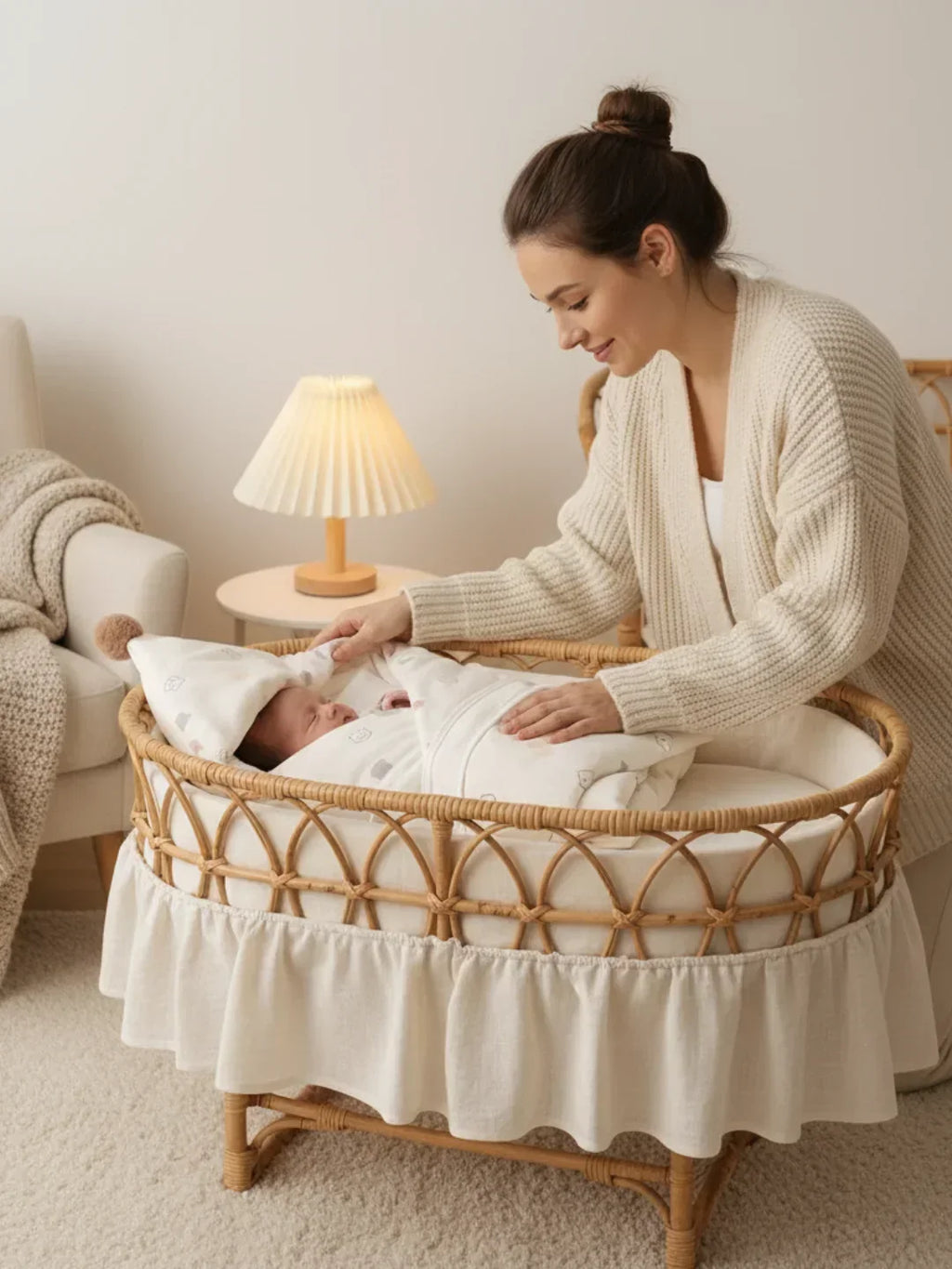 Extra große Puckdecke aus reiner Baumwolle für Babys | Fioriscas