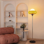 Lampa podłogowa Aurora Nova z kloszem ze szkła do wnętrz w stylu mid-century modern  