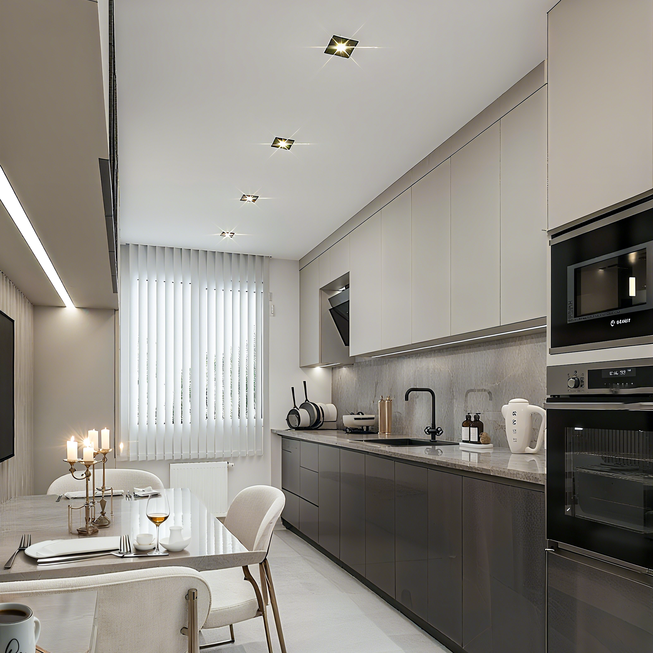 LumenForge Square IP65 infälld downlight med vit kant