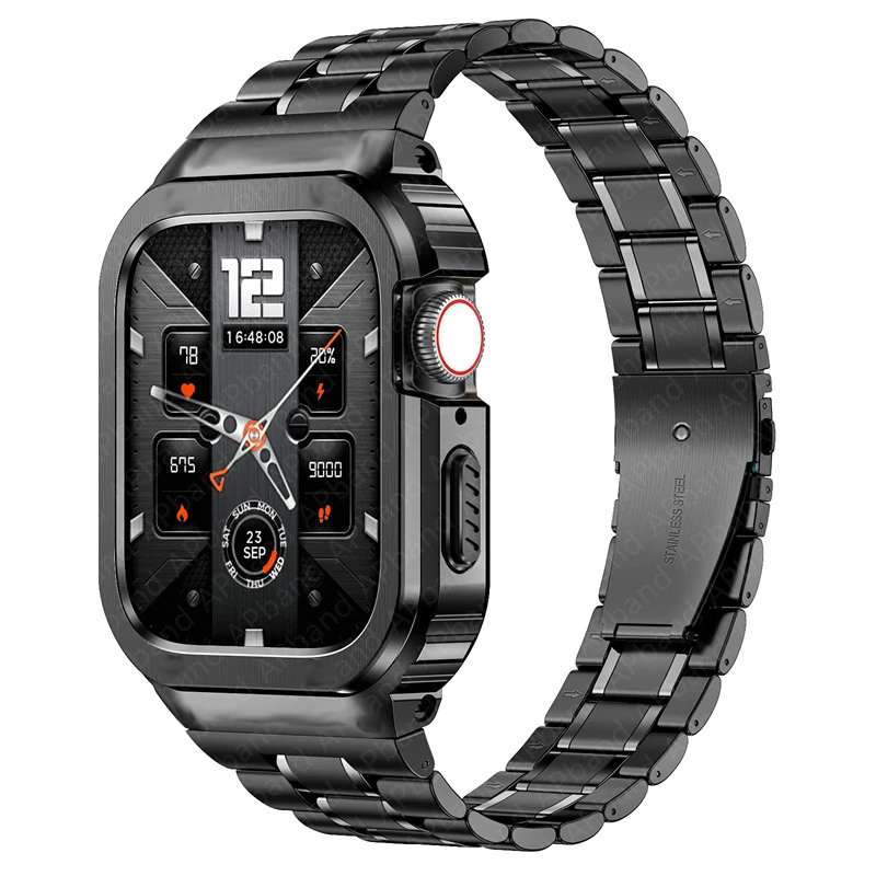 Avelon rustfrit stål urkasse og remsæt til Apple Watch