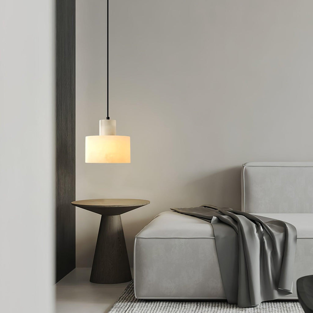 Alabaster Pendelleuchte Doppelte zylindrische Form | Fioriscas