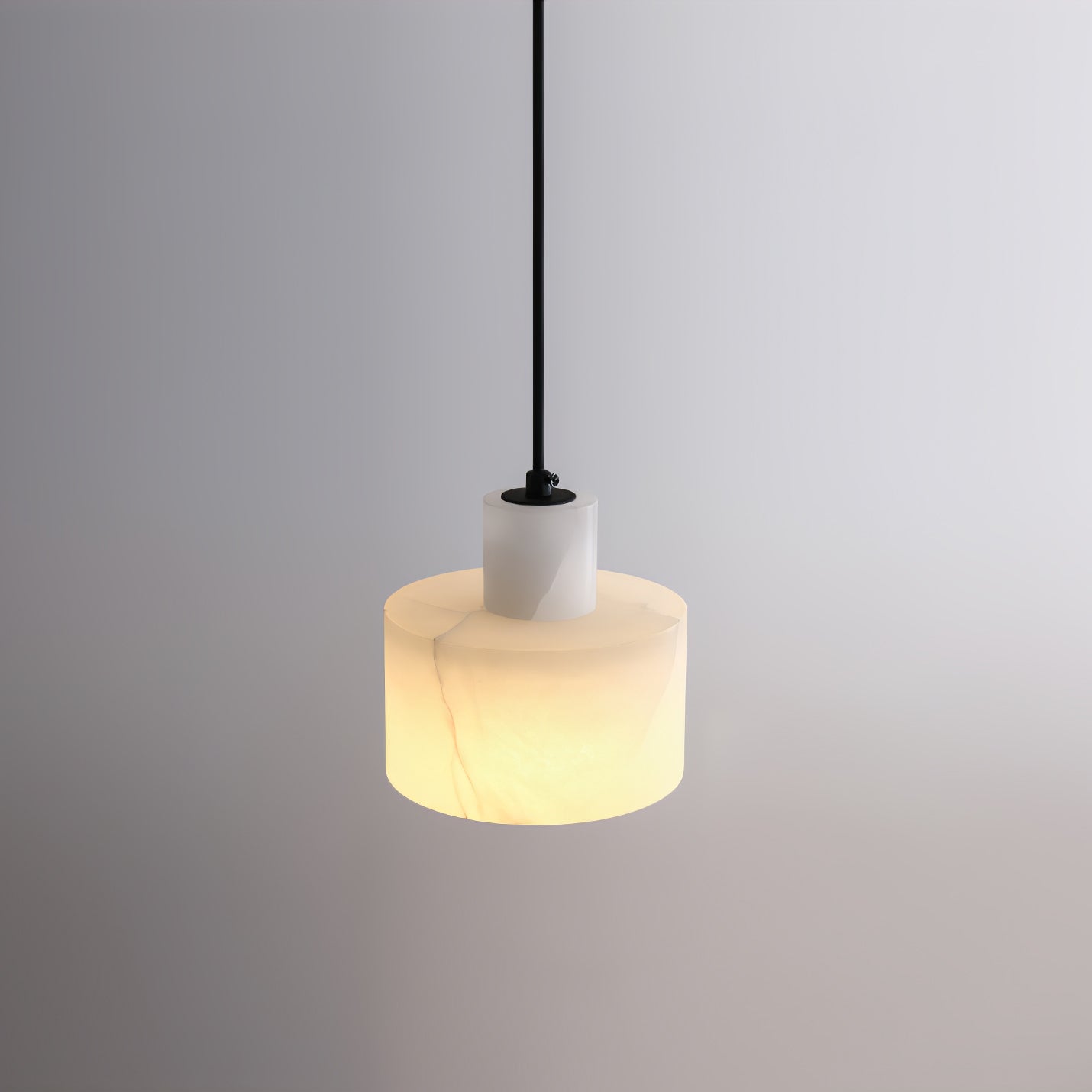 Alabaster Pendelleuchte Doppelte zylindrische Form | Fioriscas