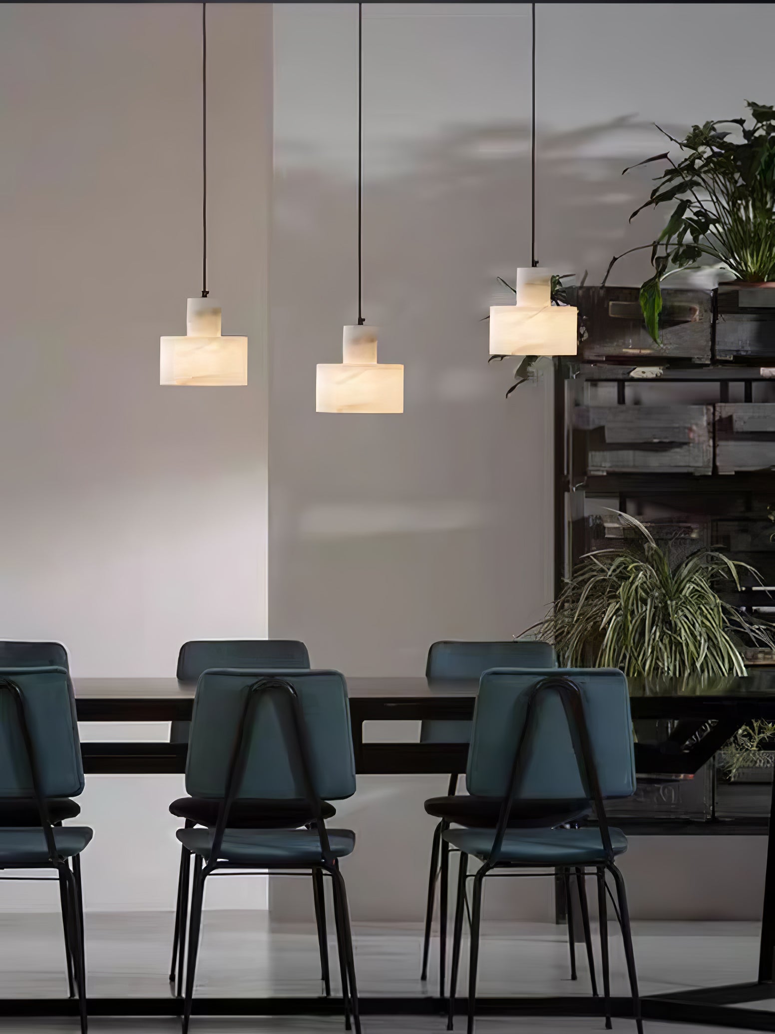 Alabaster Pendelleuchte Doppelte zylindrische Form | Fioriscas