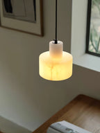 Alabaster Pendelleuchte Doppelte zylindrische Form | Fioriscas