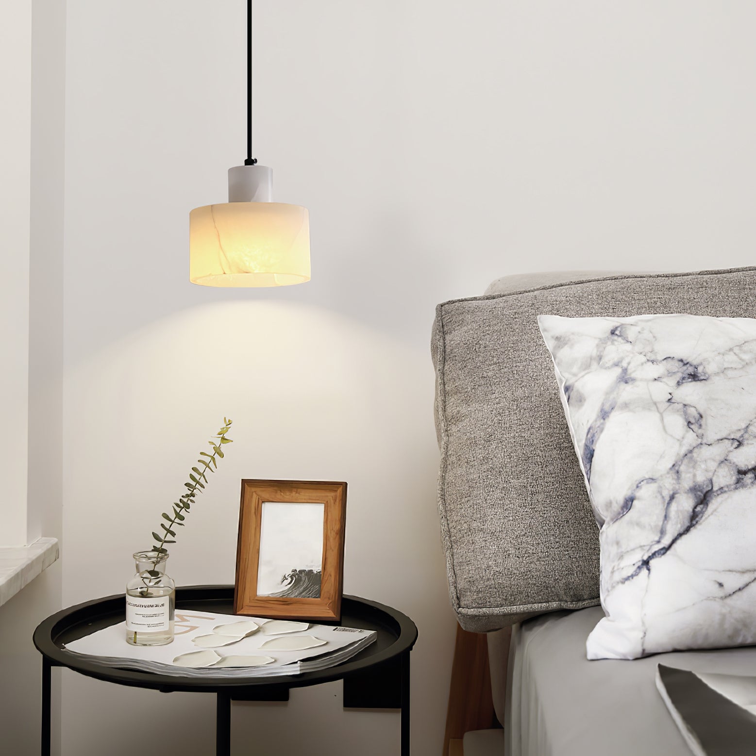 Alabaster Pendelleuchte Doppelte zylindrische Form | Fioriscas