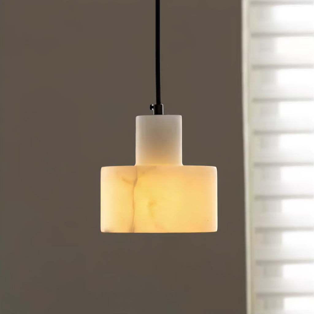 Alabaster Pendelleuchte Doppelte zylindrische Form | Fioriscas