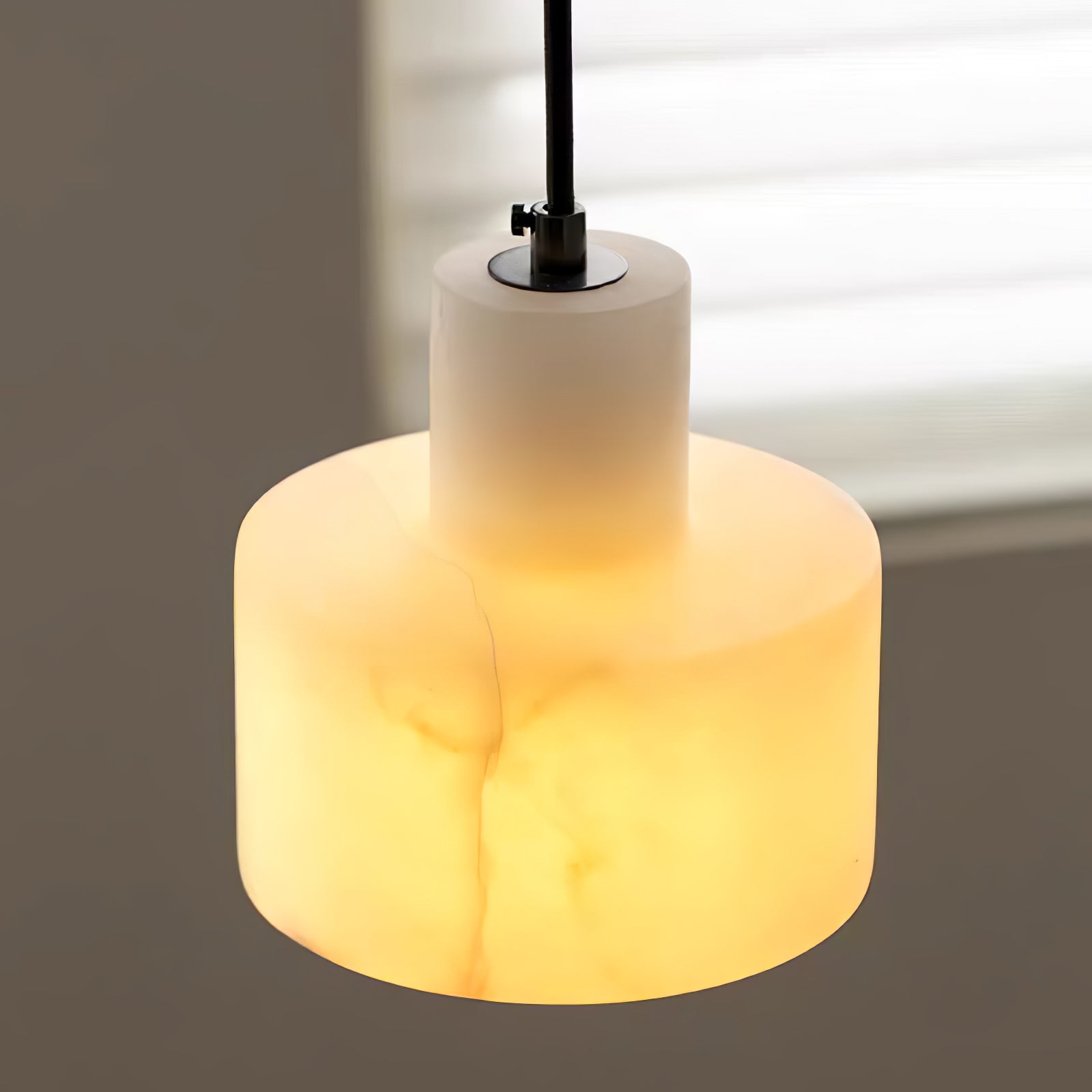 Alabaster Pendelleuchte Doppelte zylindrische Form | Fioriscas