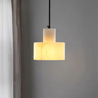 Alabaster Pendelleuchte Doppelte zylindrische Form | Fioriscas
