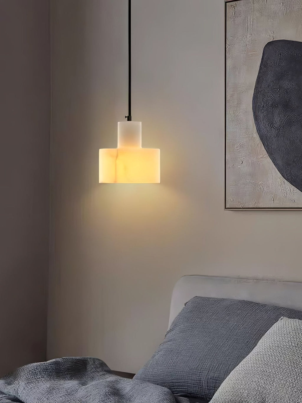 Alabaster Pendelleuchte Doppelte zylindrische Form | Fioriscas