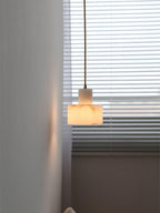 Alabaster Pendelleuchte Doppelte zylindrische Form | Fioriscas