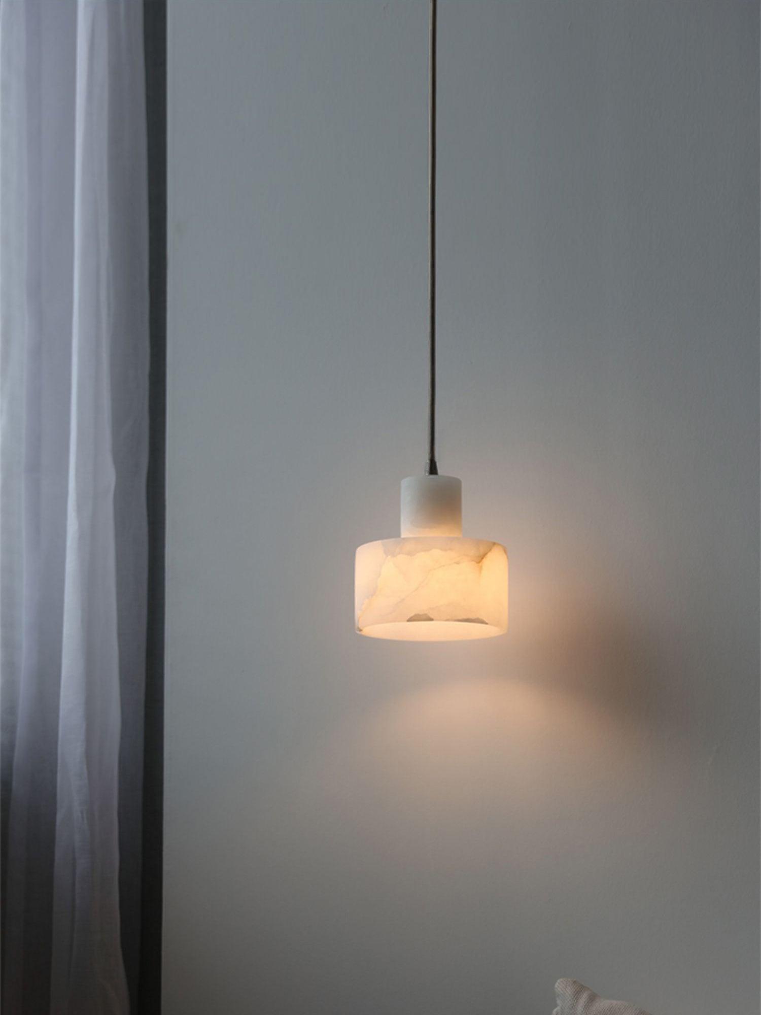 Alabaster Pendelleuchte Doppelte zylindrische Form | Fioriscas