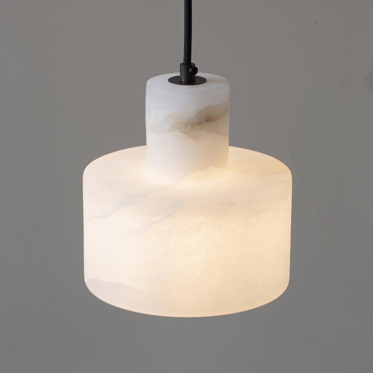 Alabaster Pendelleuchte Doppelte zylindrische Form | Fioriscas