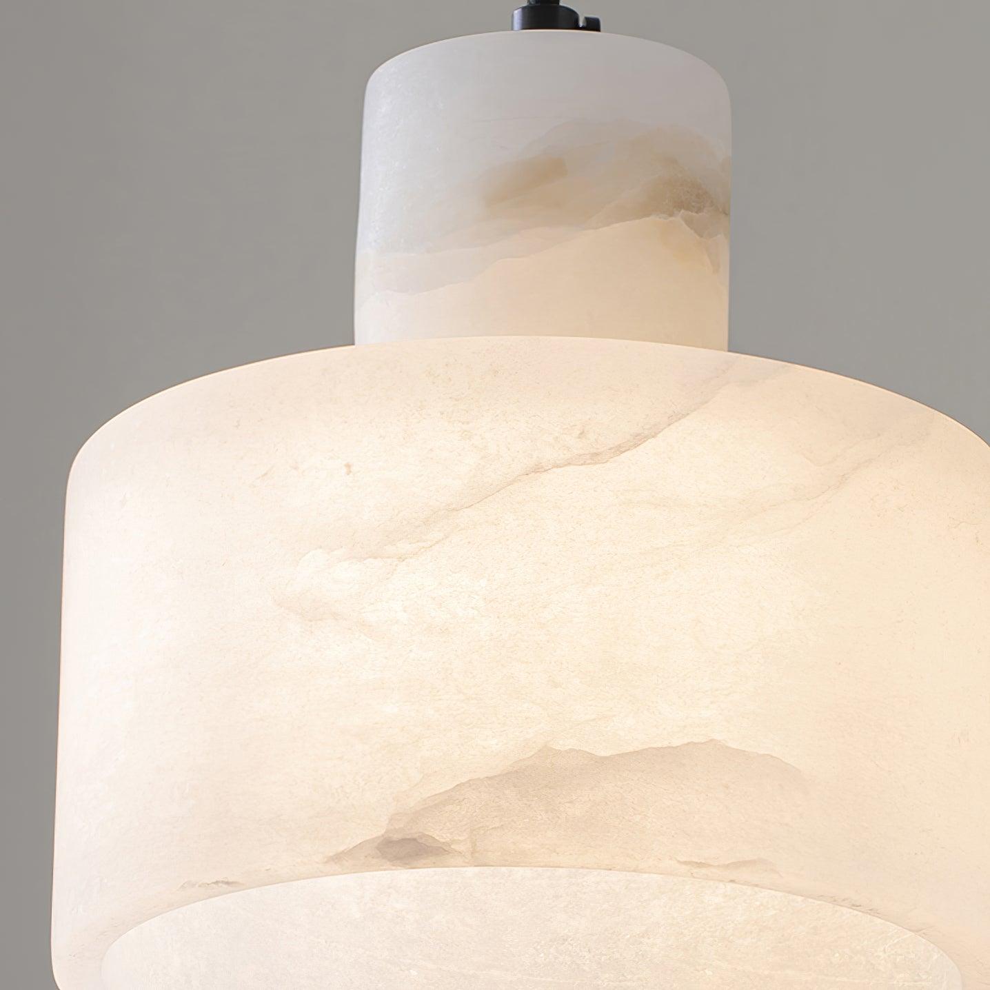 Alabaster Pendelleuchte Doppelte zylindrische Form | Fioriscas