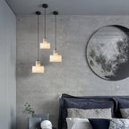 Alabaster Pendelleuchte Doppelte zylindrische Form | Fioriscas