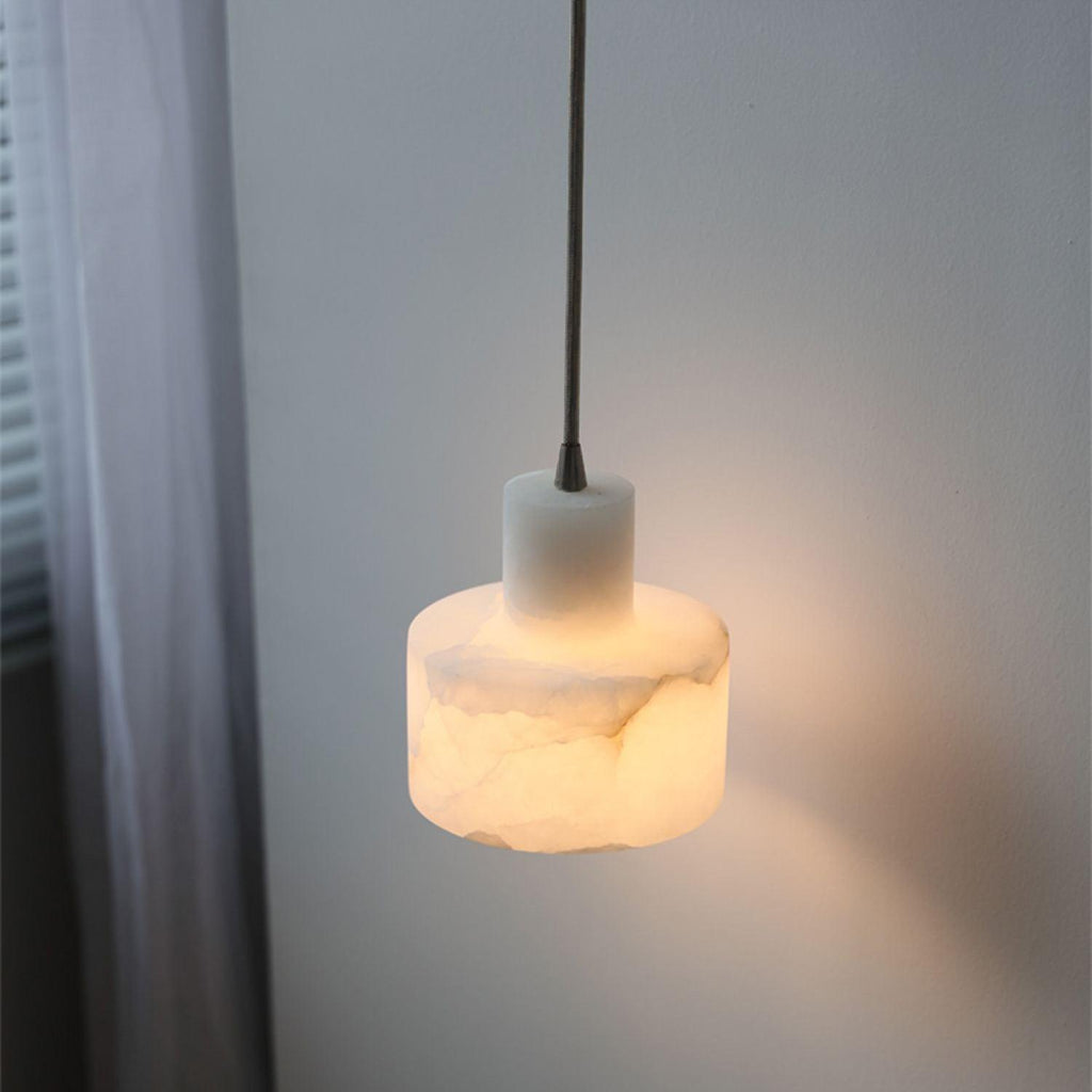 Alabaster Pendelleuchte Doppelte zylindrische Form | Fioriscas