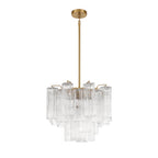 Aurora Murano Chandelier Glass Tube Layered Amber - Neutralighting