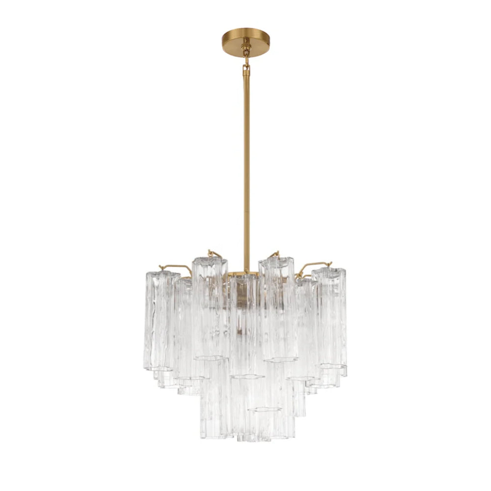 Aurora Murano Chandelier Glass Tube Layered Amber - Neutralighting