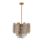 Aurora Murano Chandelier Glass Tube Layered Amber - Neutralighting