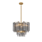 Aurora Murano Chandelier Glass Tube Layered Amber - Neutralighting