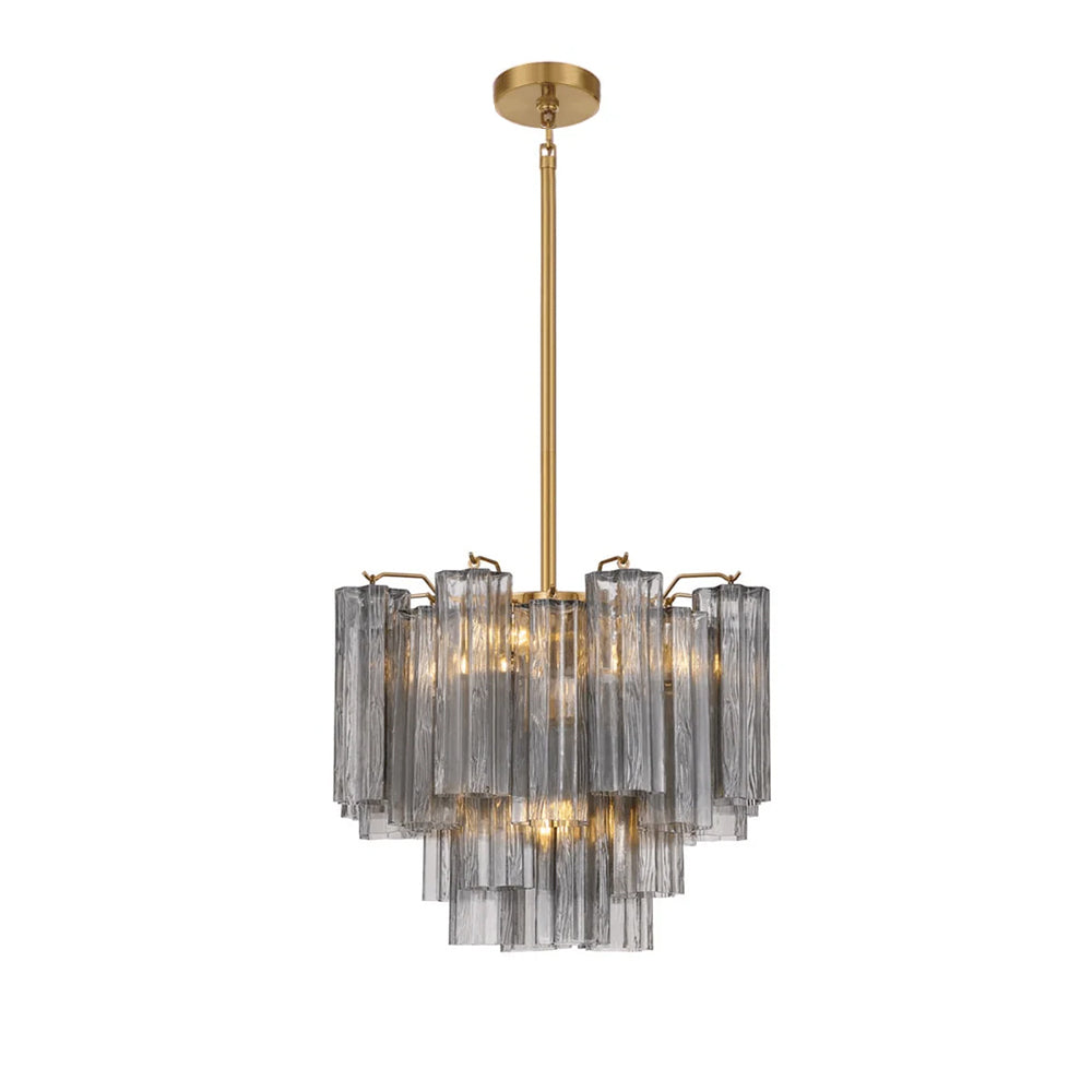 Aurora Murano Chandelier Glass Tube Layered Amber - Neutralighting