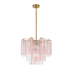 Aurora Murano Chandelier Glass Tube Layered Amber - Neutralighting