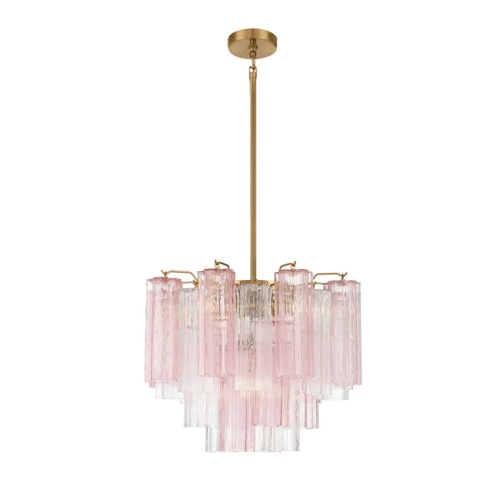 Aurora Murano Chandelier Glass Tube Layered Amber - Neutralighting