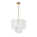 Lampadario Murano in vetro a tubi stratificati ambra Lustra | Fioriscas