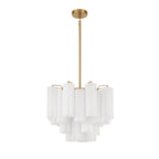 Lampadario Murano in vetro a tubi stratificati ambra Lustra | Fioriscas