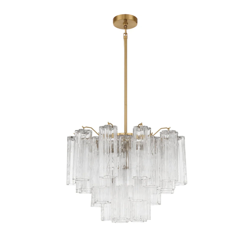 Aurora Murano Chandelier Glass Tube Layered Amber - Neutralighting