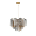 Aurora Murano Chandelier Glass Tube Layered Amber - Neutralighting