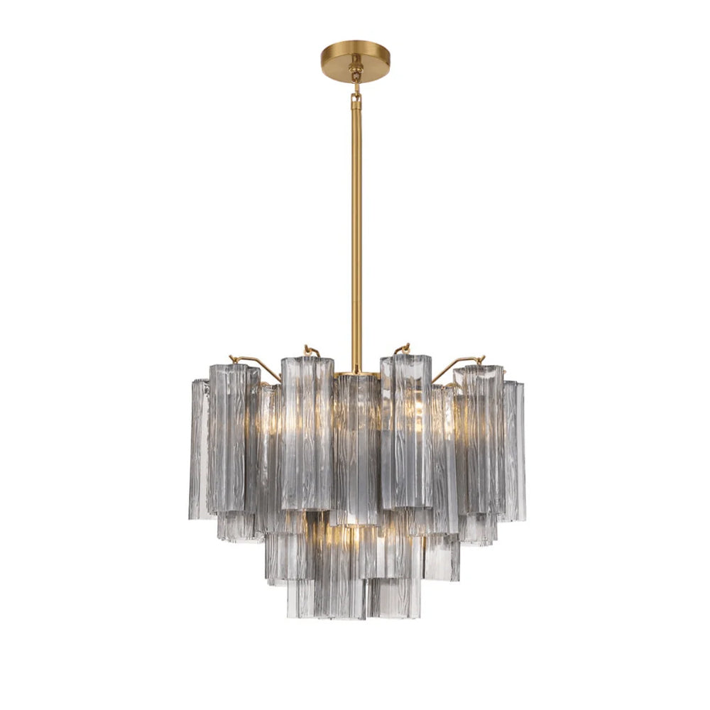 Aurora Murano Chandelier Glass Tube Layered Amber - Neutralighting
