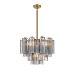 Aurora Murano Chandelier Glass Tube Layered Amber - Neutralighting