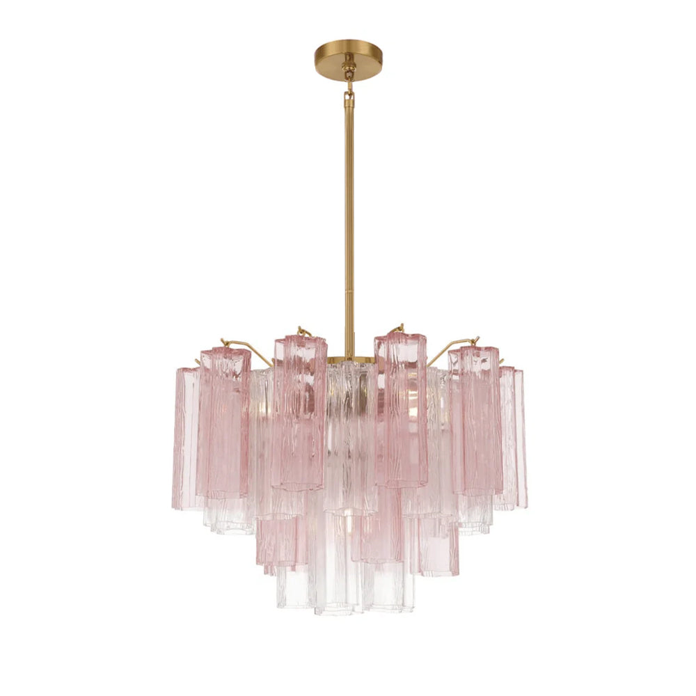 Aurora Murano Chandelier Glass Tube Layered Amber - Neutralighting
