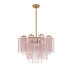 Aurora Murano Chandelier Glass Tube Layered Amber - Neutralighting