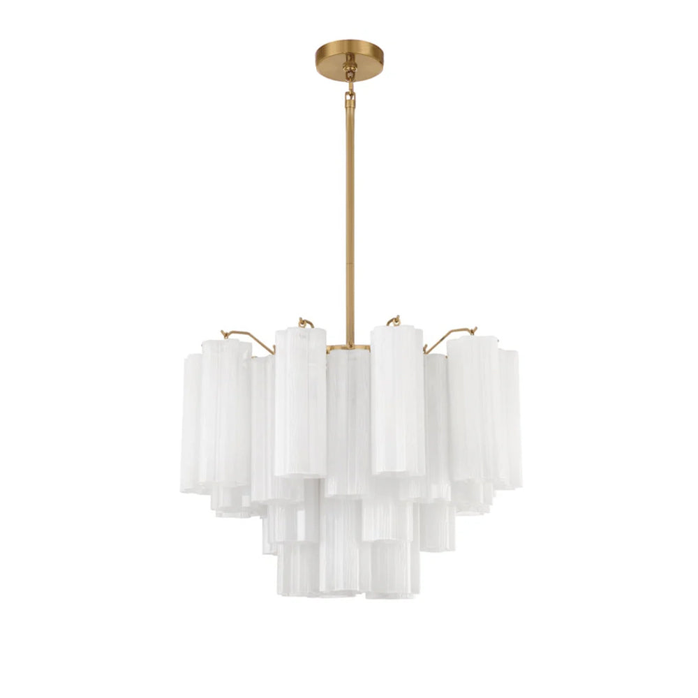 Aurora Murano Chandelier Glass Tube Layered Amber - Neutralighting