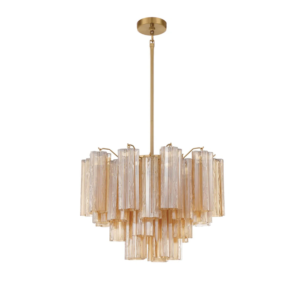 Aurora Murano Chandelier Glass Tube Layered Amber - Neutralighting