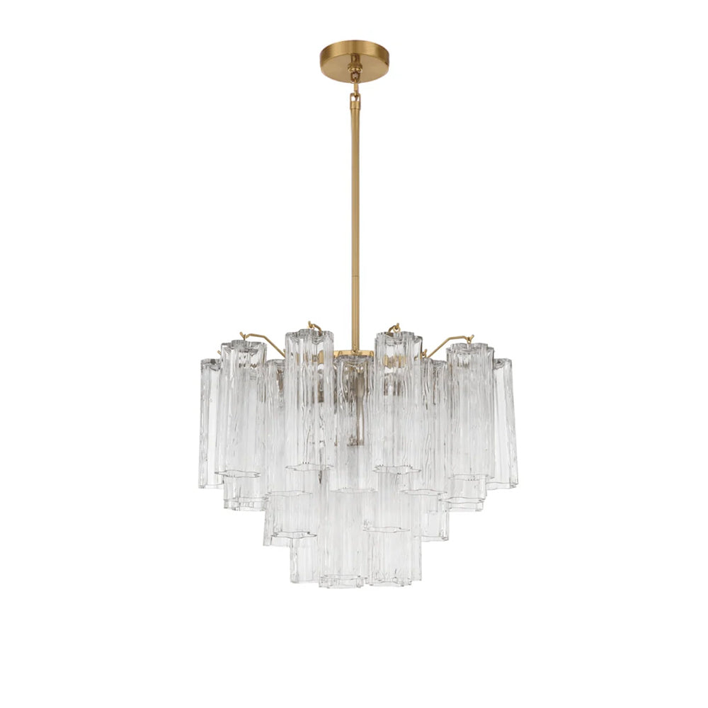 Aurora Murano Chandelier Glass Tube Layered Amber - Neutralighting