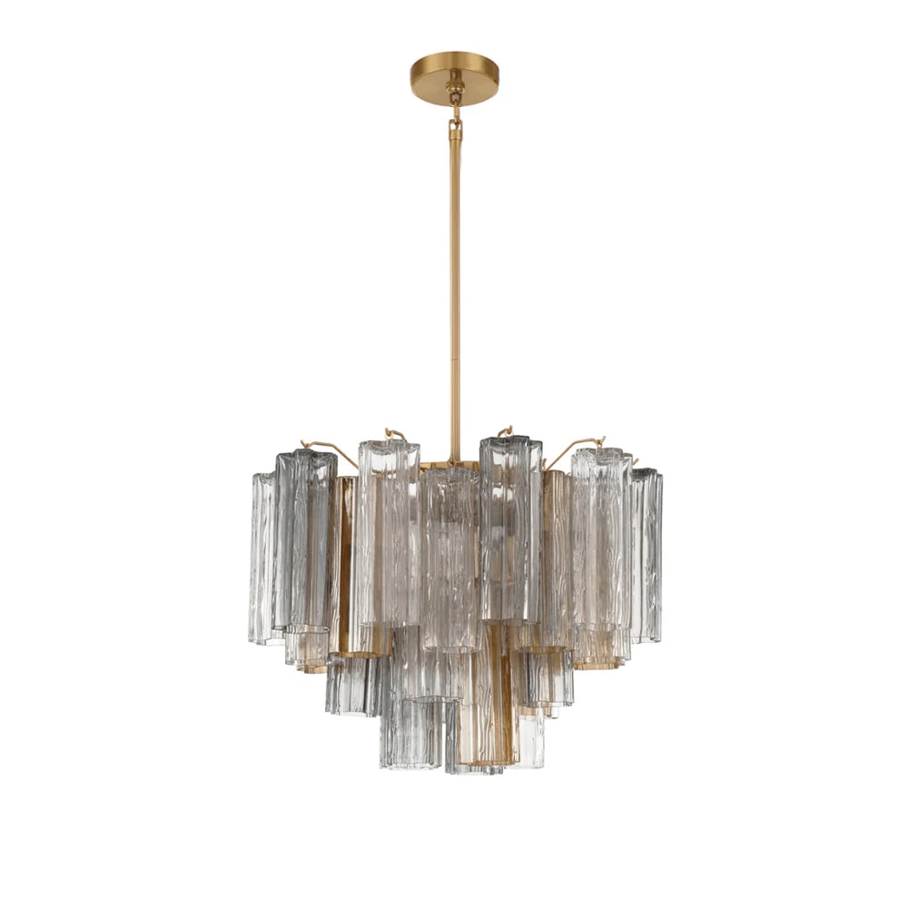 Aurora Murano Chandelier Glass Tube Layered Amber - Neutralighting