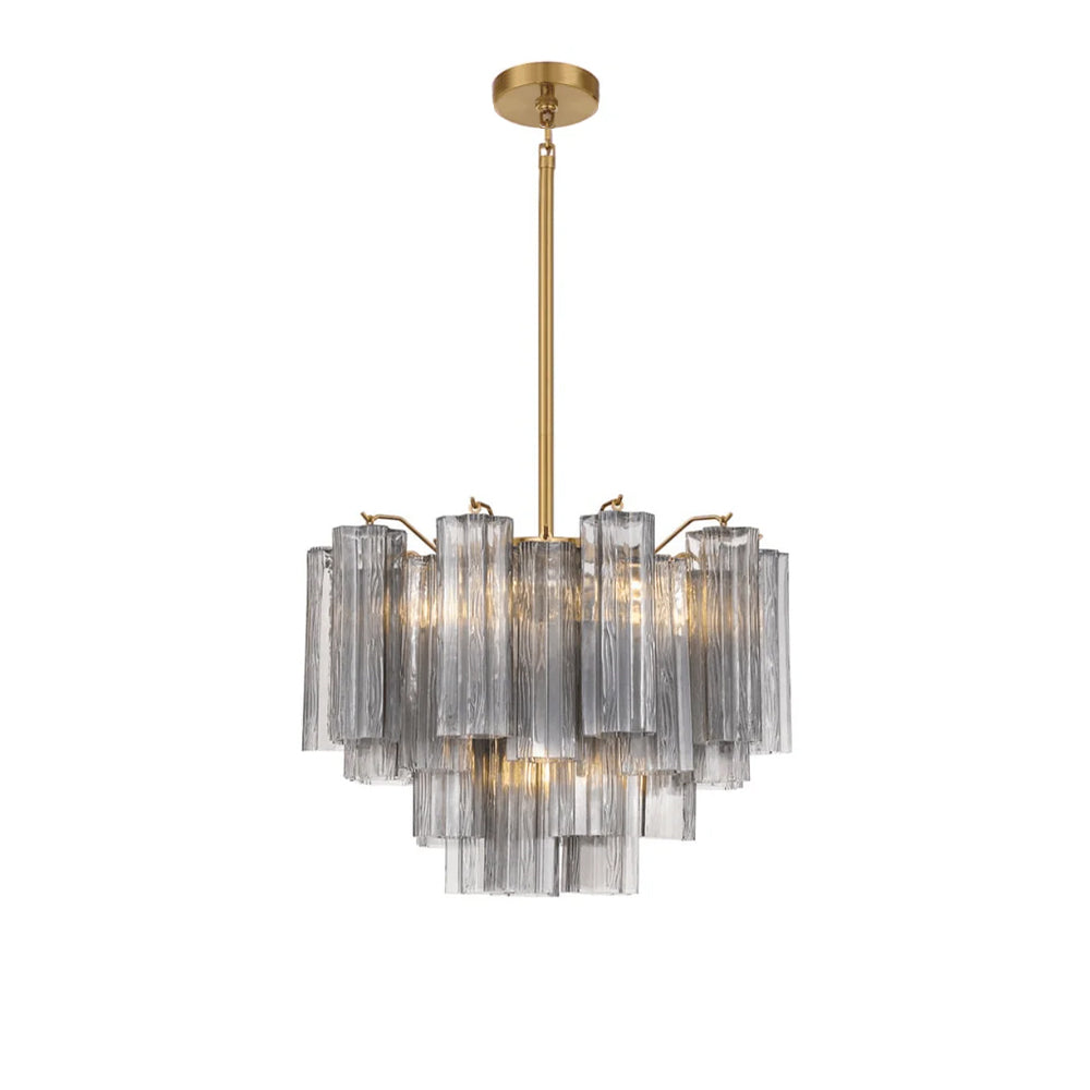 Aurora Murano Chandelier Glass Tube Layered Amber - Neutralighting