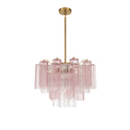 Aurora Murano Chandelier Glass Tube Layered Amber - Neutralighting