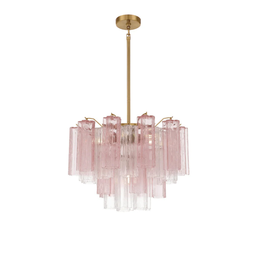 Aurora Murano Chandelier Glass Tube Layered Amber - Neutralighting