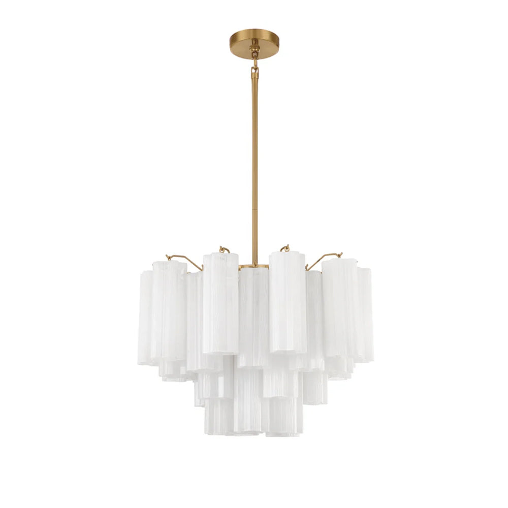 Aurora Murano Chandelier Glass Tube Layered Amber - Neutralighting