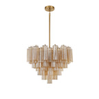 Aurora Murano Chandelier Glass Tube Layered Amber - Neutralighting