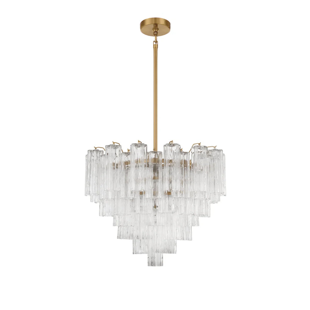 Aurora Murano Chandelier Glass Tube Layered Amber - Neutralighting